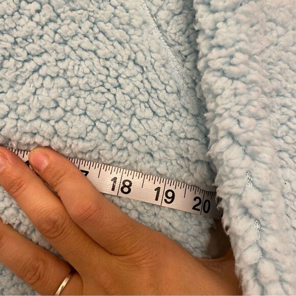 Z by Zella light blue faux Sherpa shearling Aura teddy full zip hoodie jacket -M - Picture 10 of 10